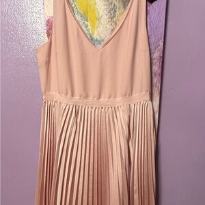 Banana Republic Blush Pink Pleated V-Neck Formal Dress